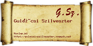 Gulácsi Szilveszter névjegykártya